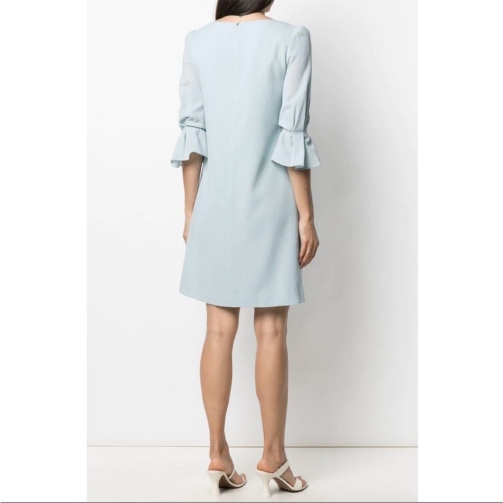 Goat London Gem Flounce Sleeve Wool Tunic Dress 6 Frost Blue NWOT - Picture 2 of 7